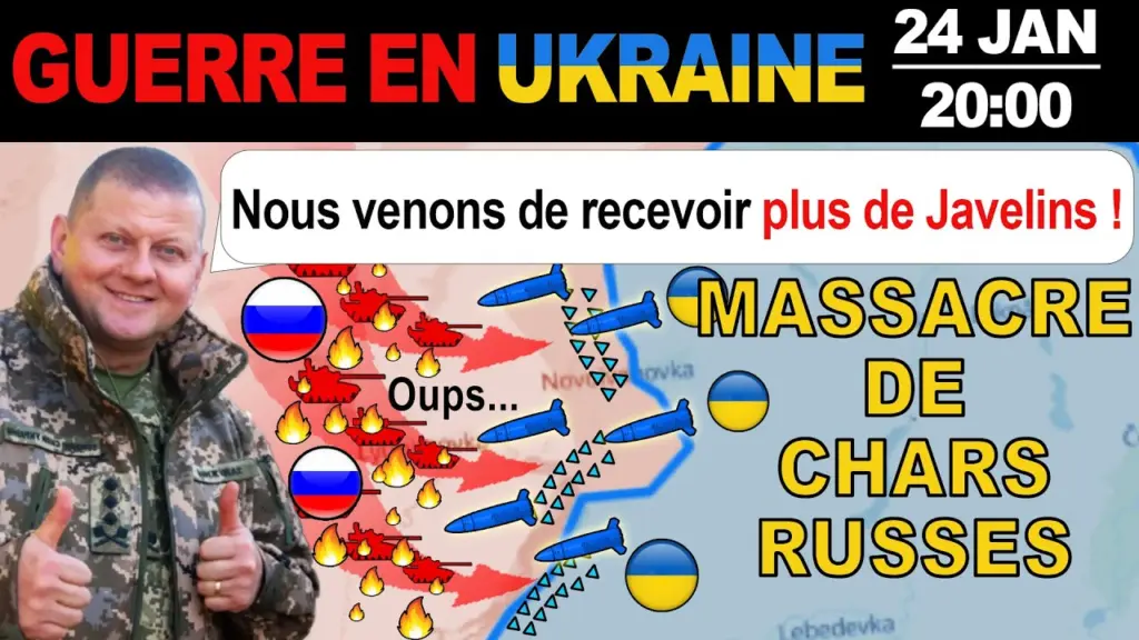 24 Jan : Les Ukrainiens ANÉANTISSENT UNE MASSIVE ATTAQUE DE CHARS RUSSES !