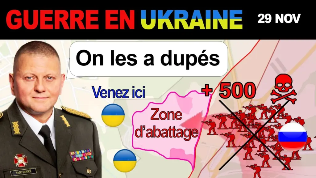 29 nov : Des forces russes sont DÉCIMÉES dans une ZONE D’ABATTAGE. PLUS DE 500 PERTES EN 1 JOUR