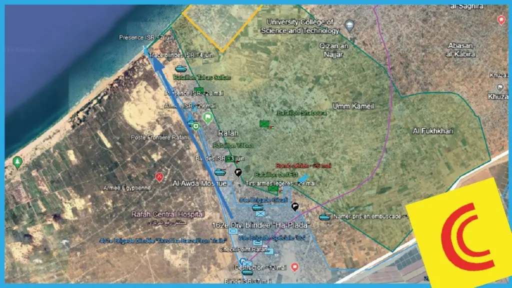 Conflit Israël 15/06/24 : à Rafah l’armée ISR a atteint la mer pr contrôler  corridor Philadelphie