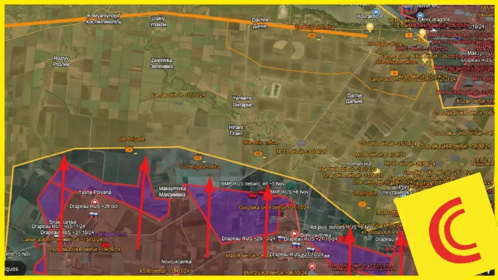 Conflit Ukraine 08/11/24 : RUS insistent et avancent au Sud de Kurakhove
