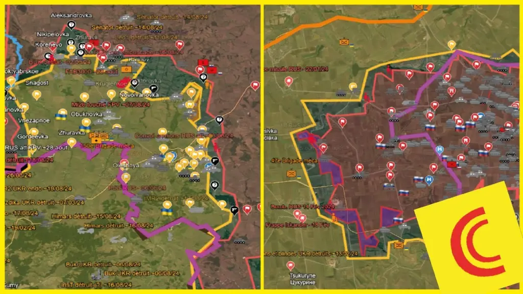 Conflit Ukraine 30/08/24 : perte du 1er F16 | Comparatif des gains territoriaux sur le dernier mois