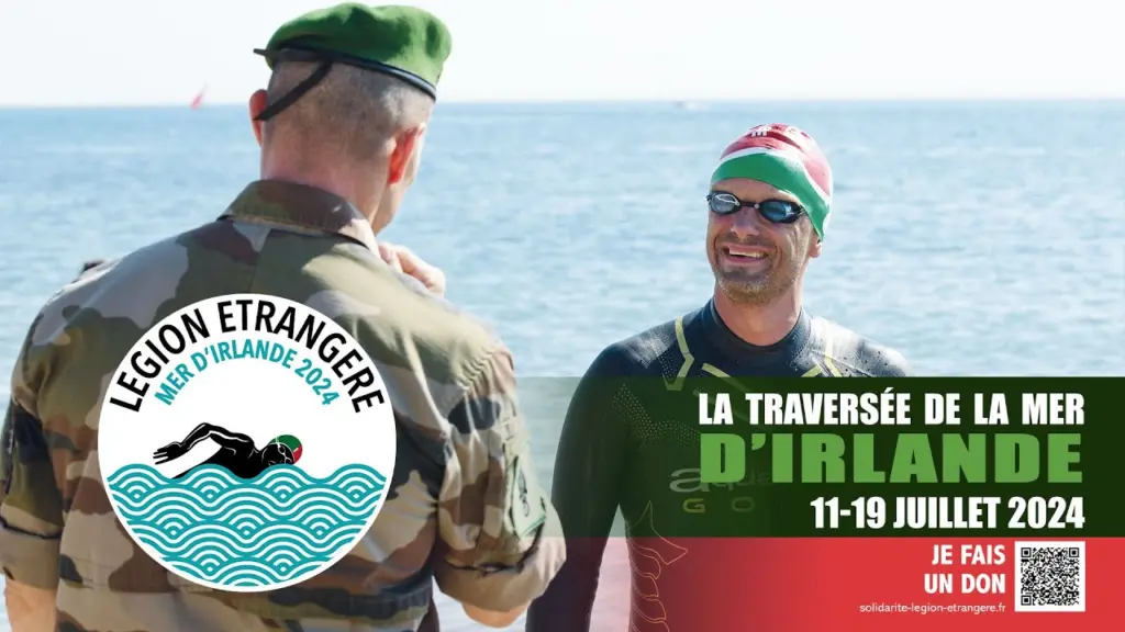Wenceslas Betolaud : Traversée de la Mer entre l’Irlande et l’Écosse pour la Solidarité Légion.